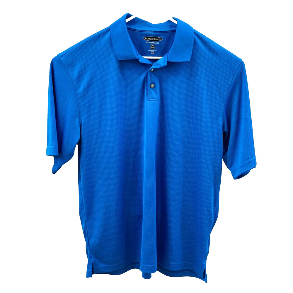 Pebble Beach Performance Men Shirt XL Blue Polo Golf